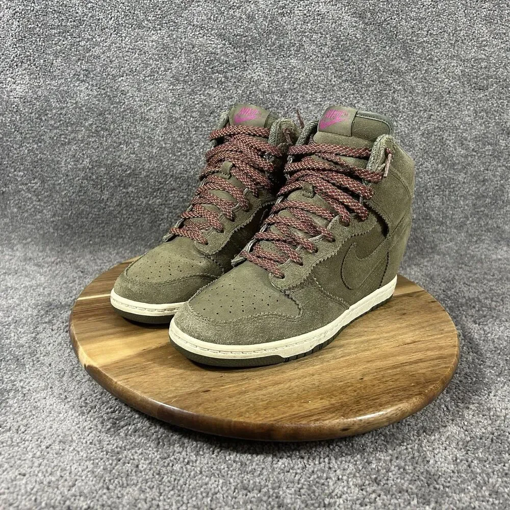 Nike Dunk Sky Hi 528899-200 Women’s Sz 8.5 Medium Olive Hidden Wedge Shoes Used